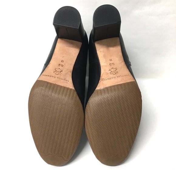 Loeffler Randall Ana-Va Block Heels Side Zip Leather Ankle Boots Black Size 6.5 - Picture 11 of 17